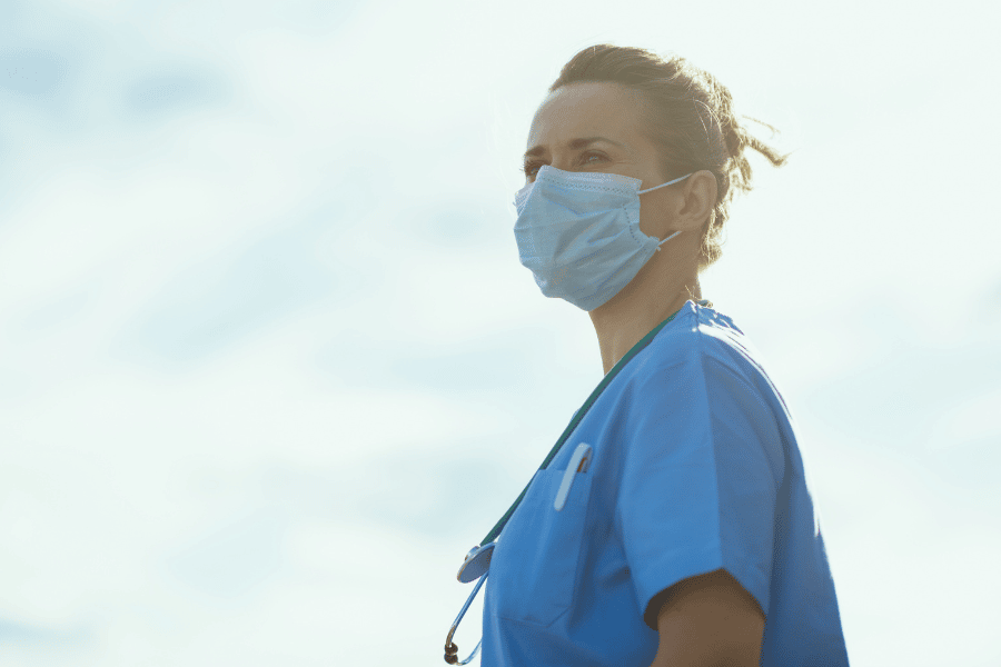 nurse outside mask